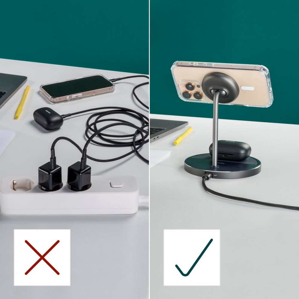 Ładowarka bezprzewodowa magnetyczna 2 w 1, 15W Hama - Ładowarki z nadrukiem logo | VEBI - zdjęcie 10
