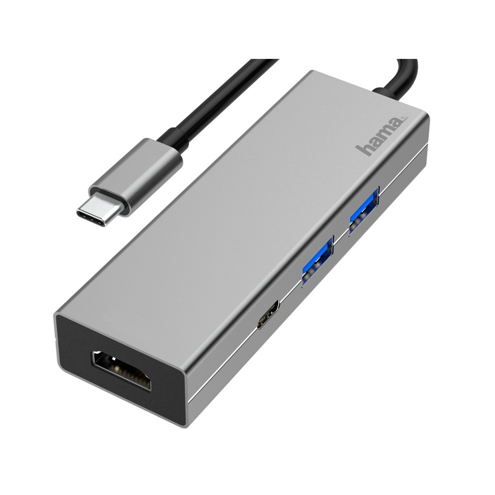 Hub USB-C Hama – HDMI i USB w jednym urządzeniu - Akcesoria do komputerów z nadrukiem logo | VEBI