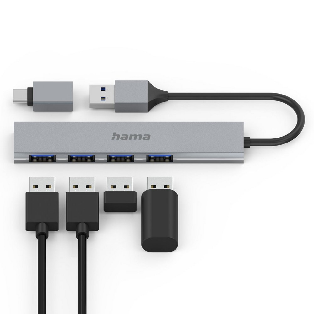 Hub USB-C Hama – 4 porty USB w jednym urządzeniu - Akcesoria do komputerów z nadrukiem logo | VEBI - zdjęcie 6