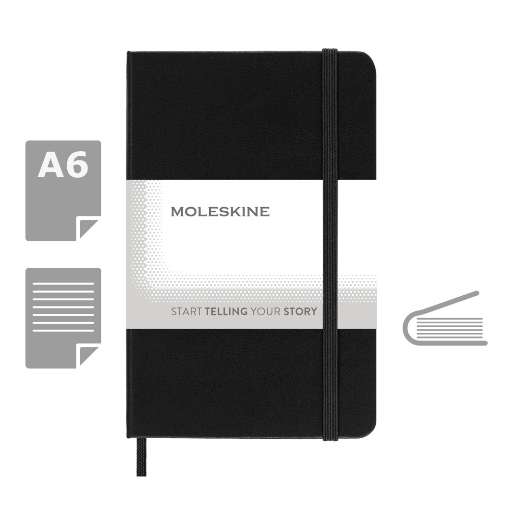 MOLESKINE Notatnik kieszonkowy A6 z twardą okładką - Notatniki i notesy z nadrukiem logo | VEBI - zdjęcie 13