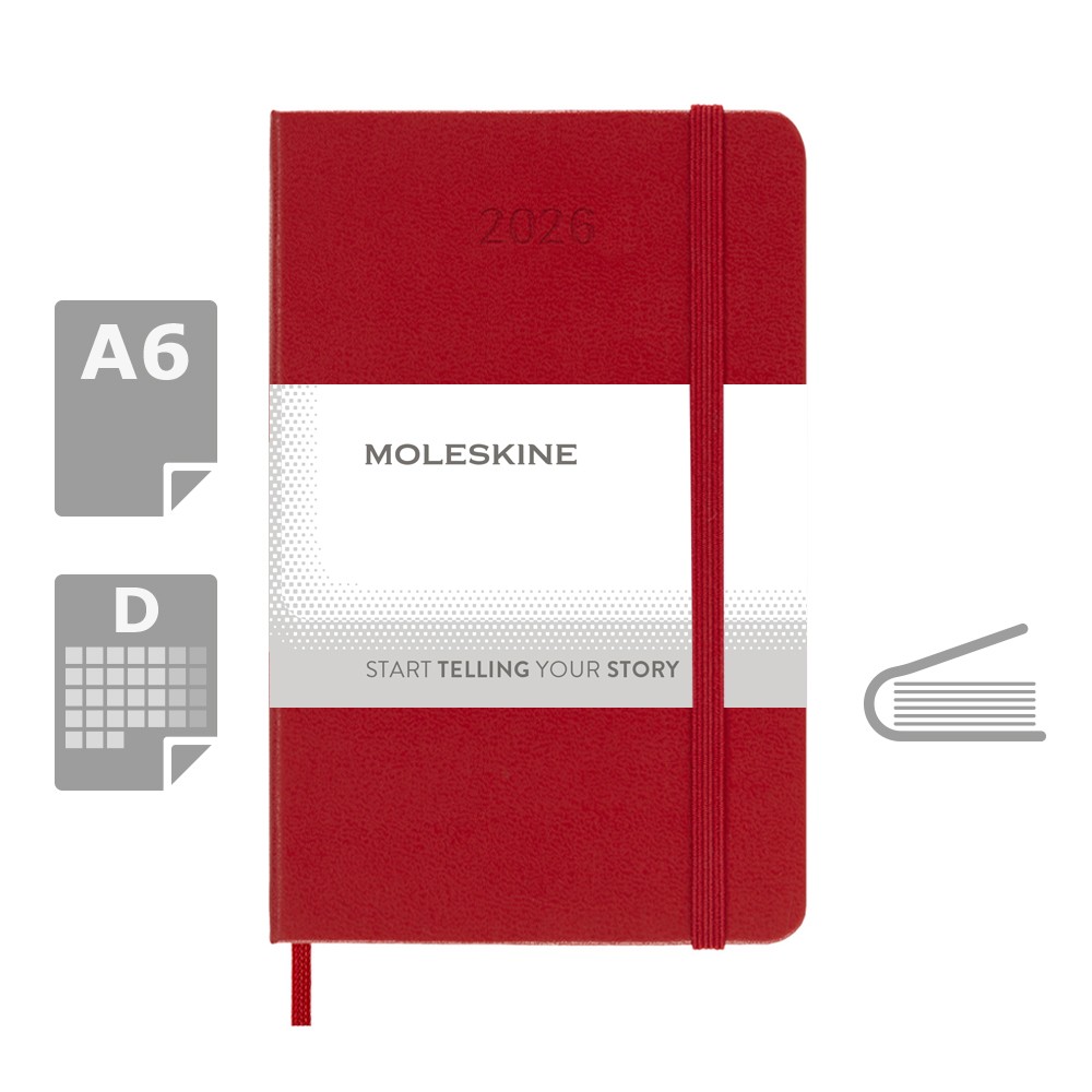 Kalendarz kieszonkowy MOLESKINE A6 z tłoczeniem - Notatniki i notesy z nadrukiem logo | VEBI