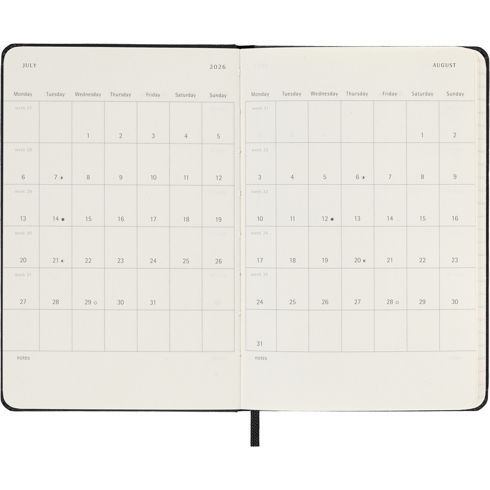 Kalendarz kieszonkowy Moleskine A6 - dzienny planer 2027 - Notatniki i notesy z nadrukiem logo | VEBI - zdjęcie 7