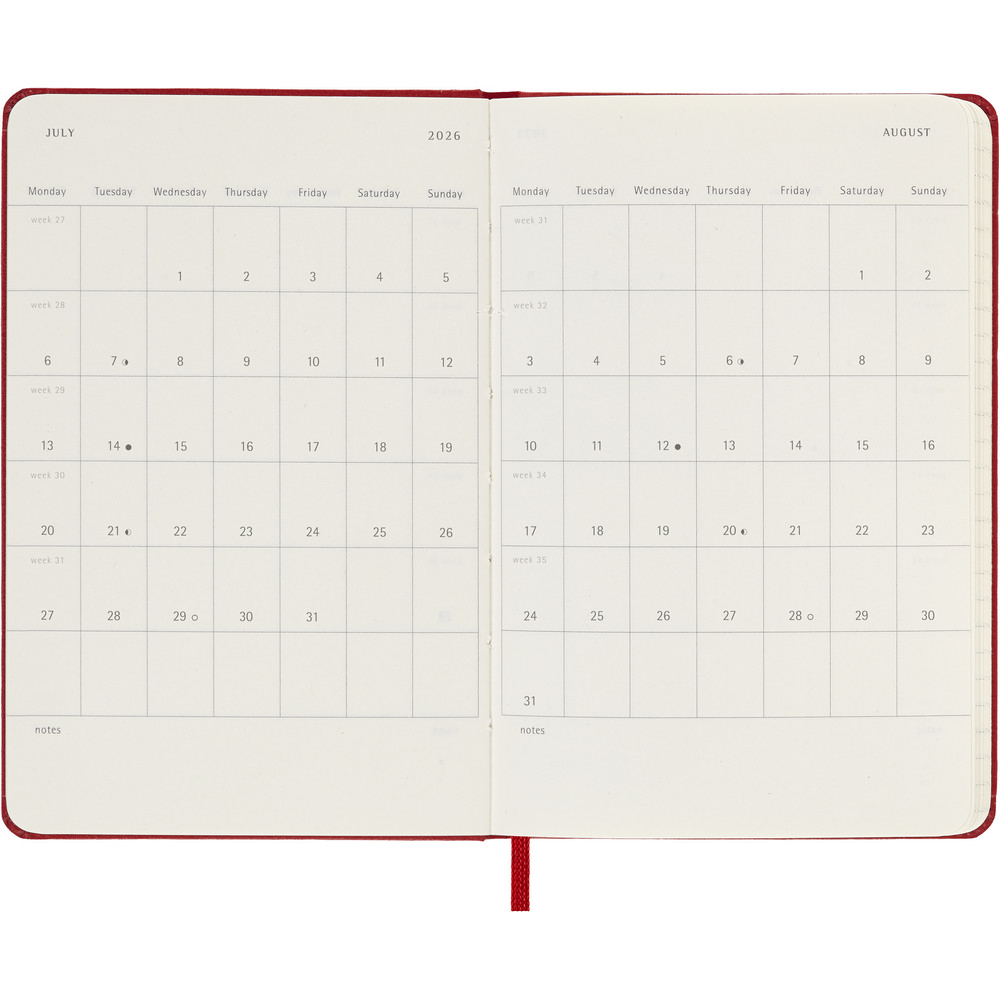 Kalendarz kieszonkowy Moleskine A6 - dzienny planer 2027 - Notatniki i notesy z nadrukiem logo | VEBI - zdjęcie 7