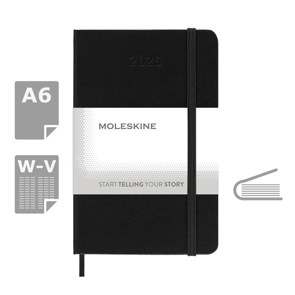 Kalendarz kieszonkowy MOLESKINE A6 - tygodniowy organizer