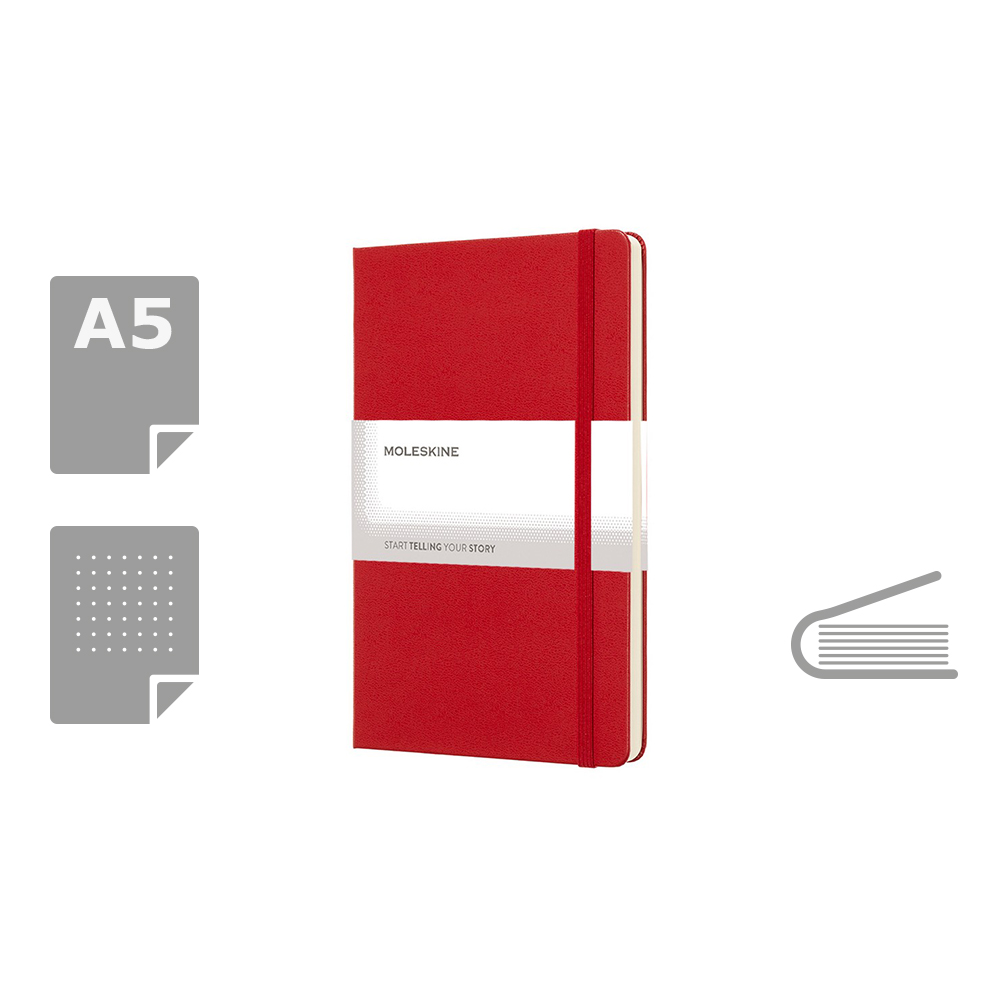 MOLESKINE Notatnik A5 z kropkami - twarda okładka, 240 stron - Notatniki i notesy z nadrukiem logo | VEBI - zdjęcie 10