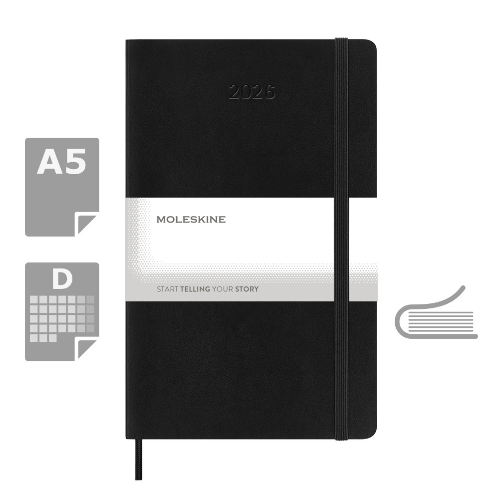 Kalendarz dzienny MOLESKINE A5 - elegancki planer na rok