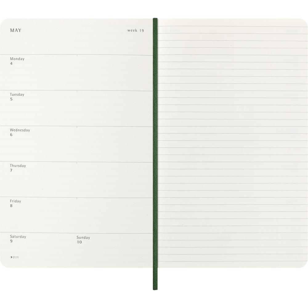 Kalendarz Moleskine A5 z notatnikiem - tygodniowy planer - Notatniki i notesy z nadrukiem logo | VEBI - zdjęcie 6