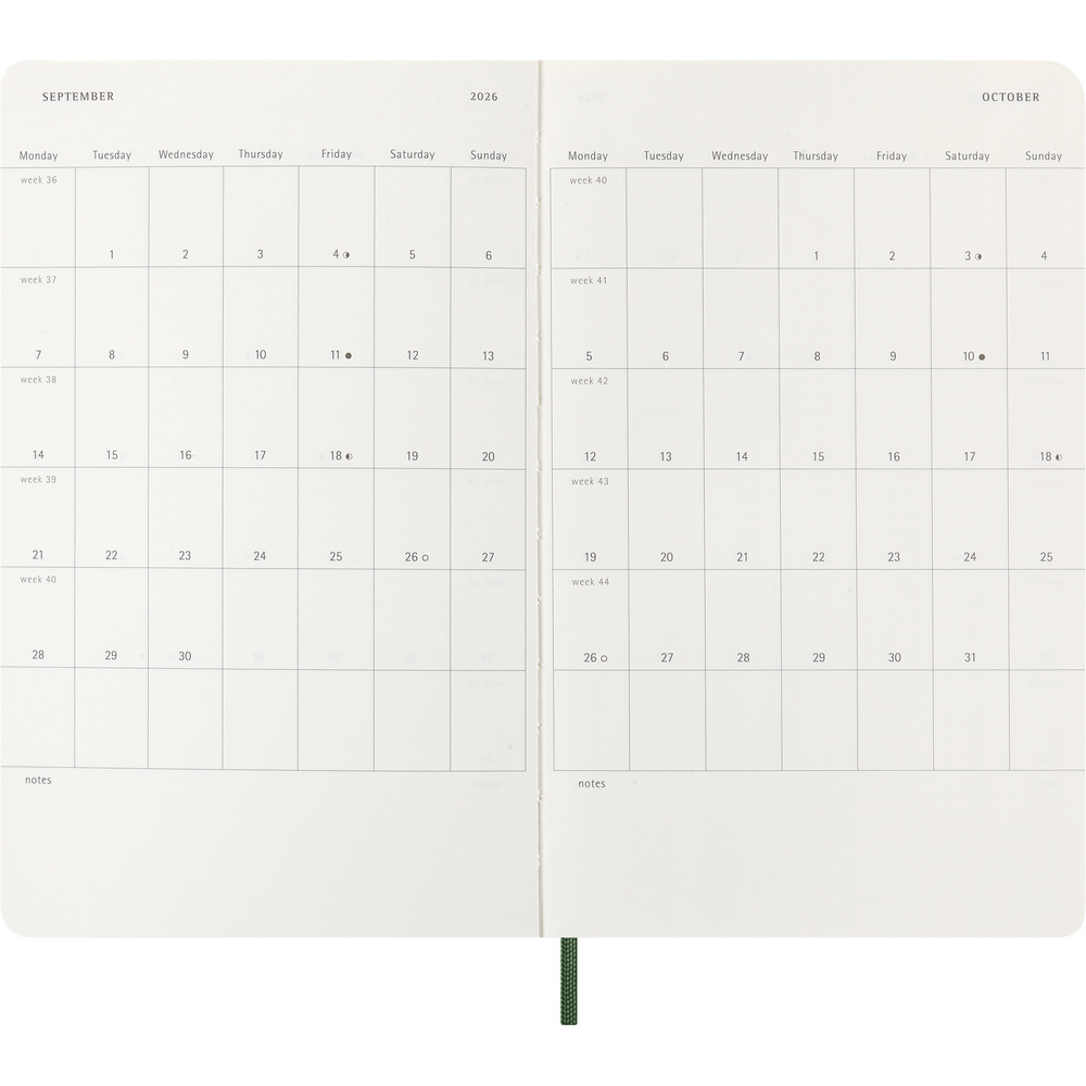 Kalendarz Moleskine A5 z notatnikiem - tygodniowy planer - Notatniki i notesy z nadrukiem logo | VEBI - zdjęcie 7