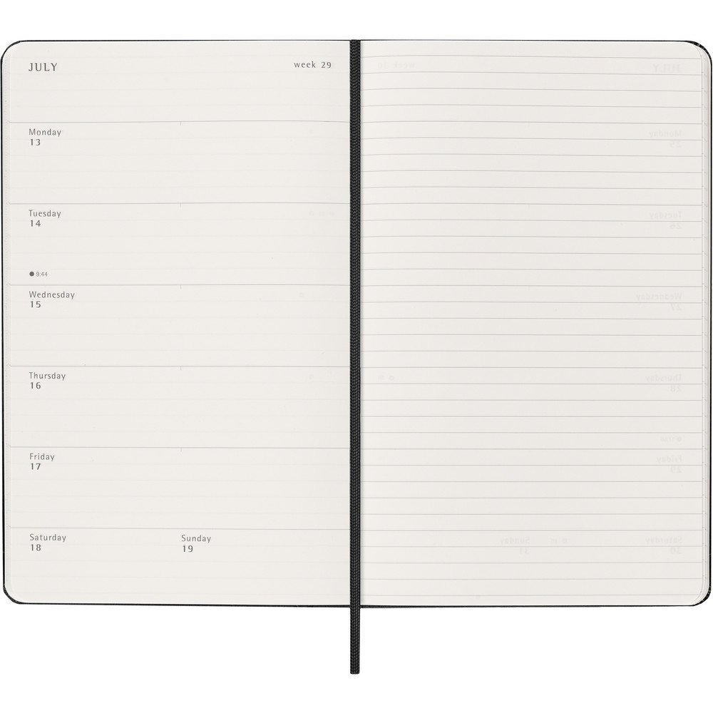 Kalendarz tygodniowy Moleskine A5 z notatnikiem i opaską - Notatniki i notesy z nadrukiem logo | VEBI - zdjęcie 6