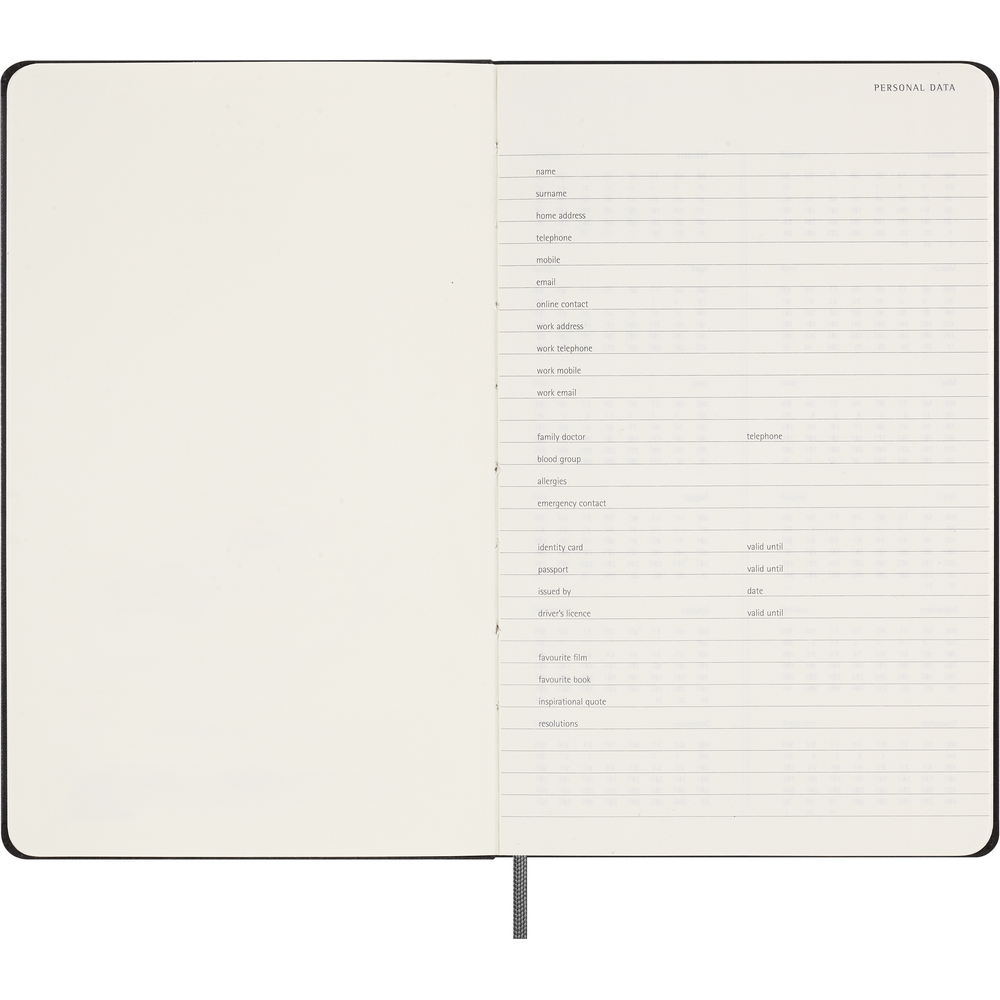Kalendarz Moleskine XL Undated - terminarz tygodniowy A5 - Notatniki i notesy z nadrukiem logo | VEBI - zdjęcie 6