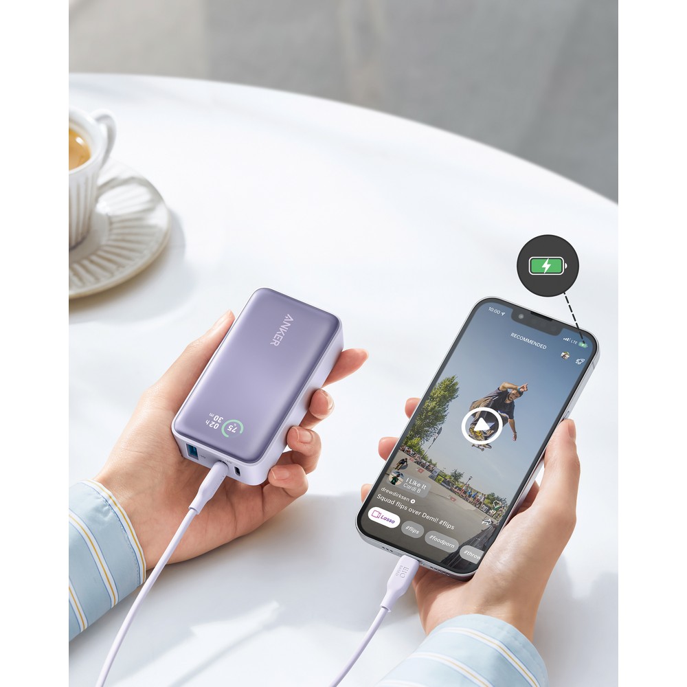 Power Bank Anker 10000 mAh z wyświetlaczem - ładowanie 30W - Power banki z nadrukiem logo | VEBI - zdjęcie 4