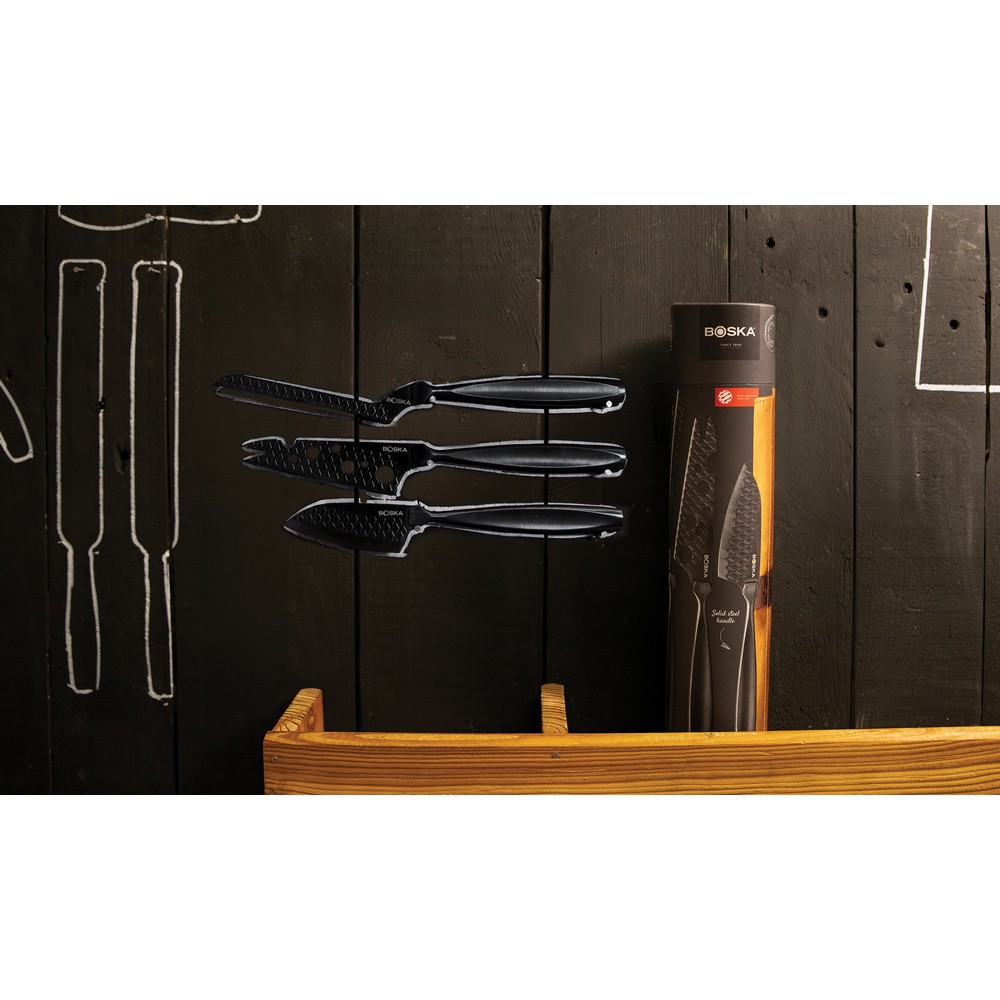 Luksusowy zestaw do sera Monaco+ Black ze skórzanym etui - Akcesoria kuchenne z nadrukiem logo | VEBI - zdjęcie 6