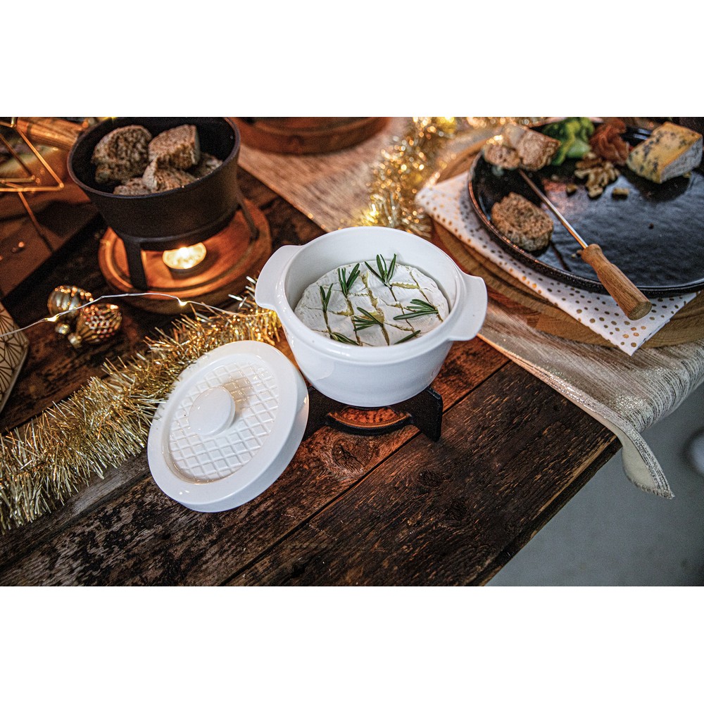 Porcelanowe naczynie do zapiekania sera z podgrzewaczem 500ml - Akcesoria kuchenne z nadrukiem logo | VEBI - zdjęcie 19
