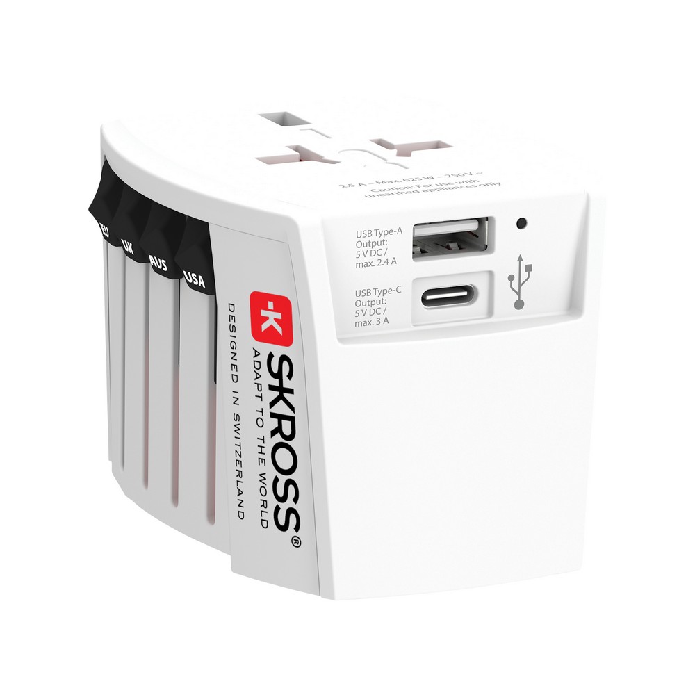 Adapter podróżny SKROSS MUV 2 - uniwersalna ładowarka USB - Elektronika z nadrukiem logo | VEBI - zdjęcie 6