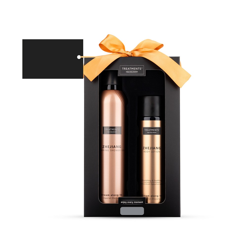 Zestaw kosmetyków Tenderness z logo - pieniący żel i balsam - zdjęcie 5