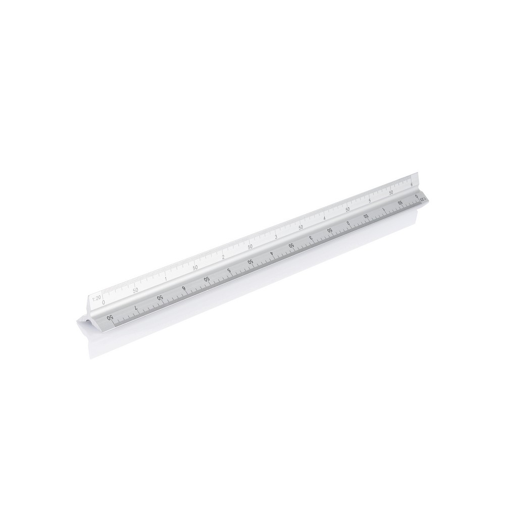 Linijka aluminiowa 30 cm z 5 skalami architektonicznymi - Miarki i taśmy miernicze z nadrukiem logo | VEBI