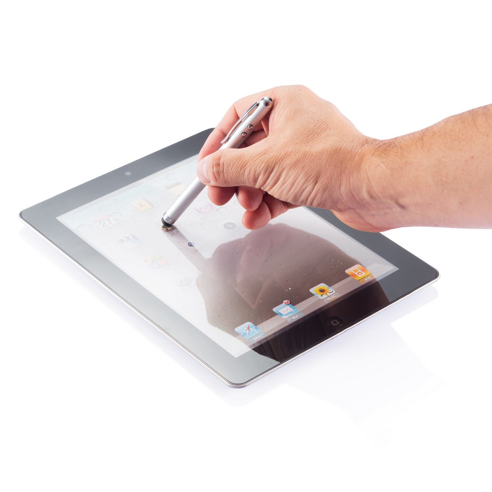 Długopis wielofunkcyjny 4w1 z touch pen i laserem - Touch pen z nadrukiem logo | VEBI - zdjęcie 6