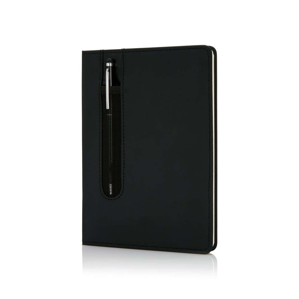 Notatnik A5 Deluxe z touch penem, z nadrukiem logo - Notatniki i notesy z nadrukiem logo | VEBI
