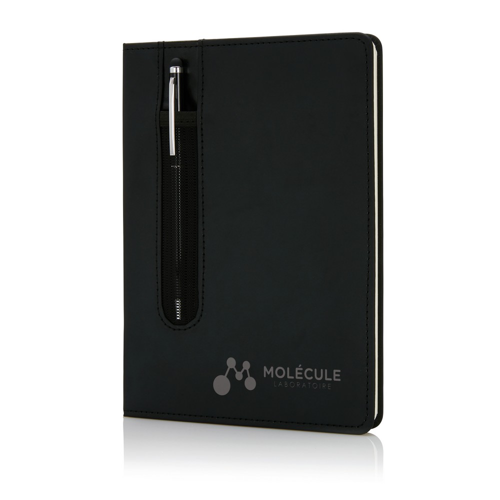 Notatnik A5 Deluxe z touch penem, z nadrukiem logo - Notatniki i notesy z nadrukiem logo | VEBI - zdjęcie 5