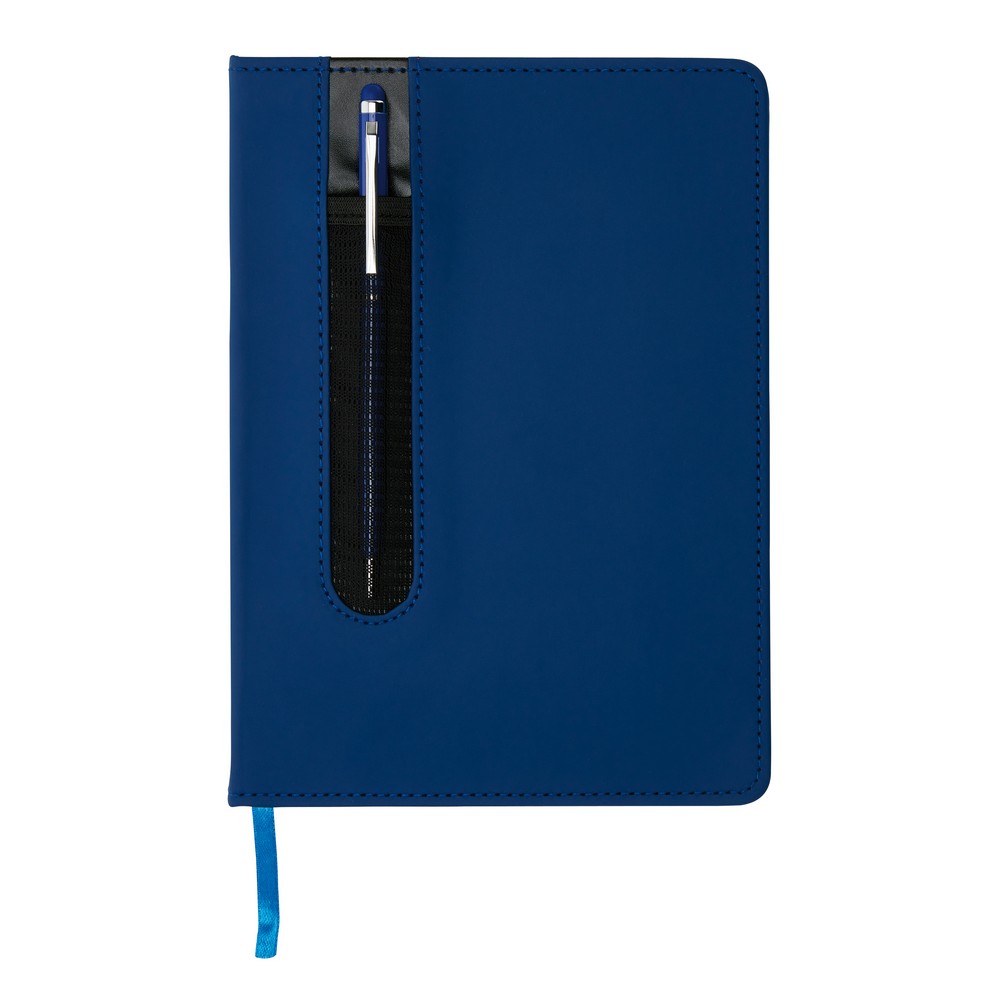 Notatnik A5 Deluxe z touch penem, z nadrukiem logo - Notatniki i notesy z nadrukiem logo | VEBI - zdjęcie 12