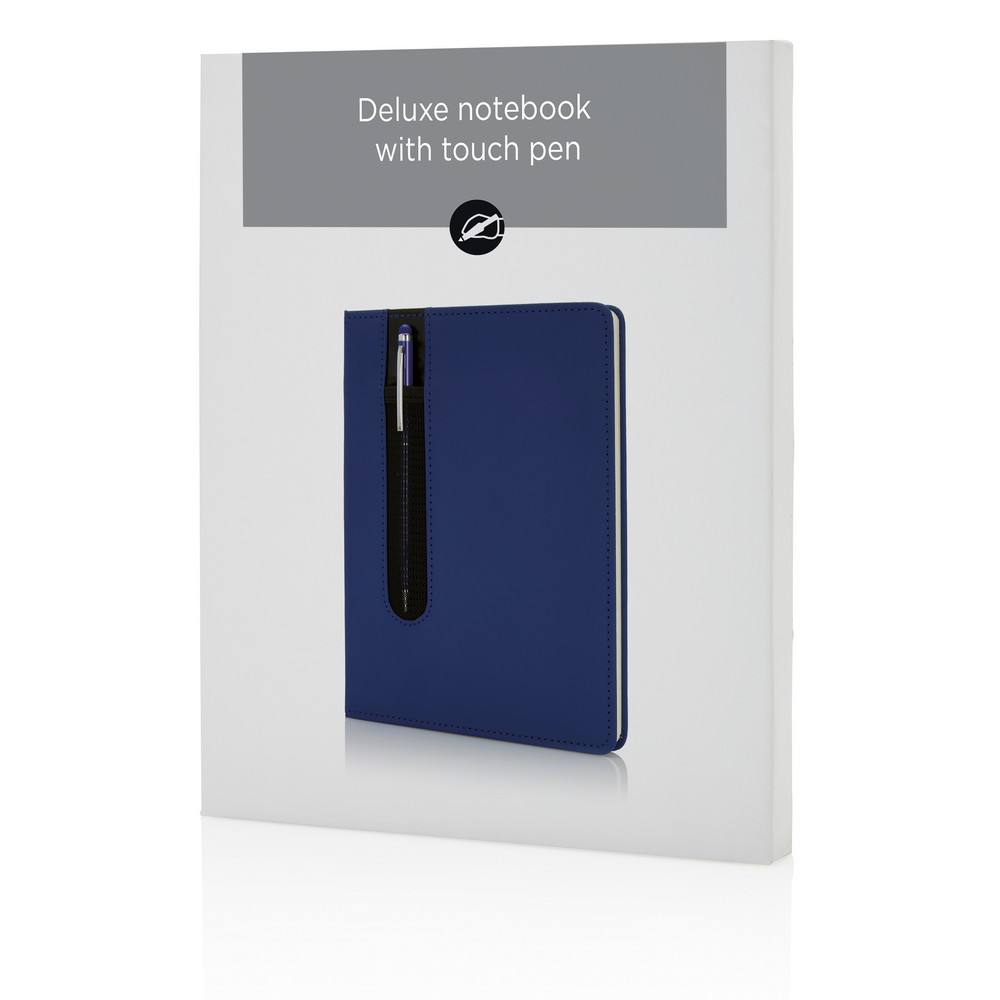Notatnik A5 Deluxe z touch penem, z nadrukiem logo - Notatniki i notesy z nadrukiem logo | VEBI - zdjęcie 13