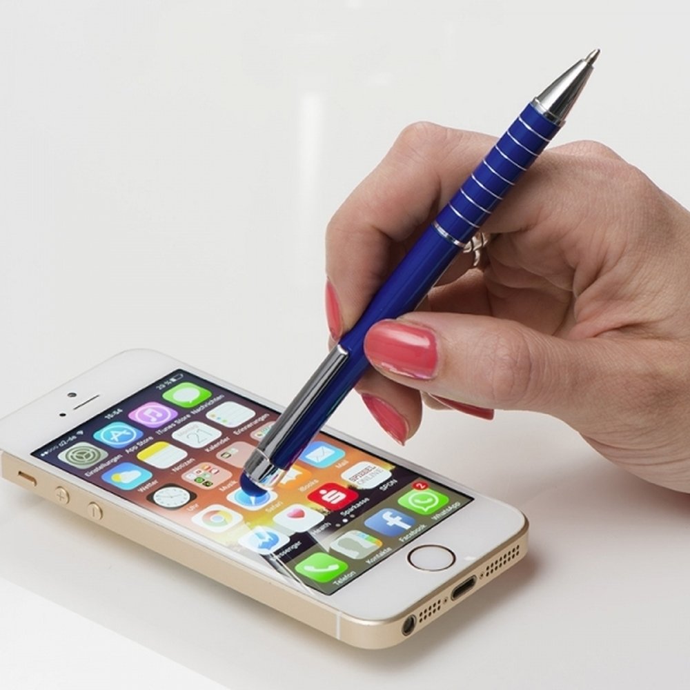 Długopis metalowy z touch pen LUEBO - eleganckie pisanie i obsługa ekranów - Touch pen z nadrukiem logo | VEBI - zdjęcie 22