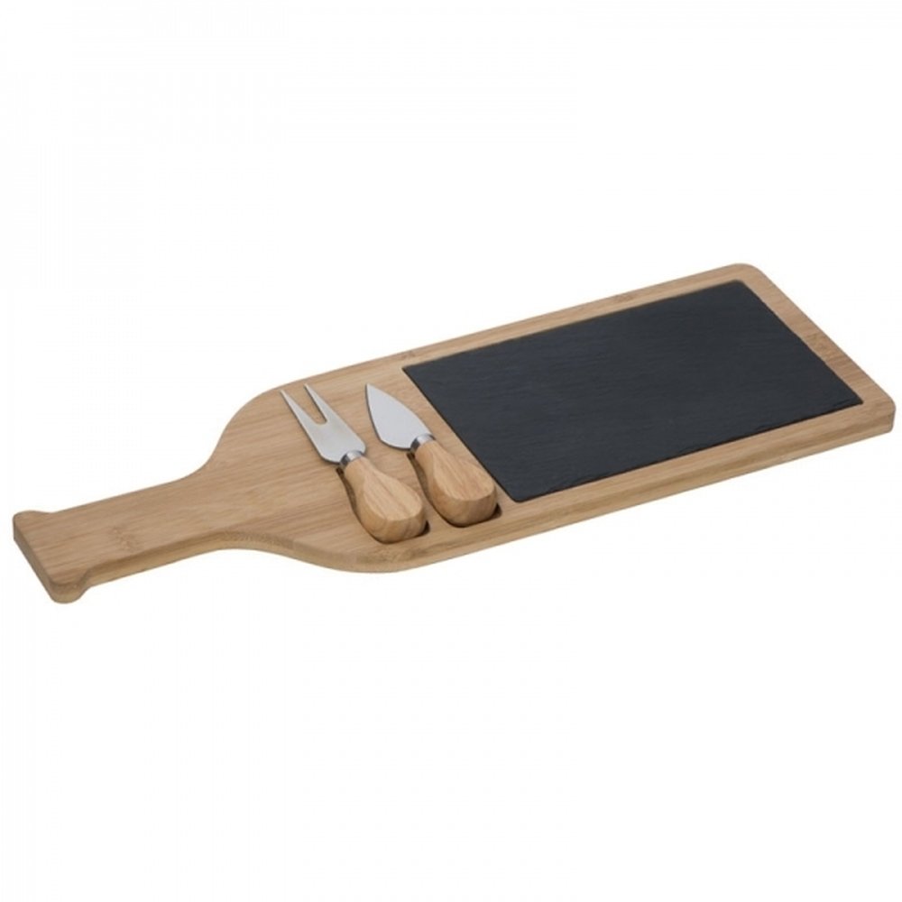 Deska do serów CALAIS z akcesoriami - drewno i łupek