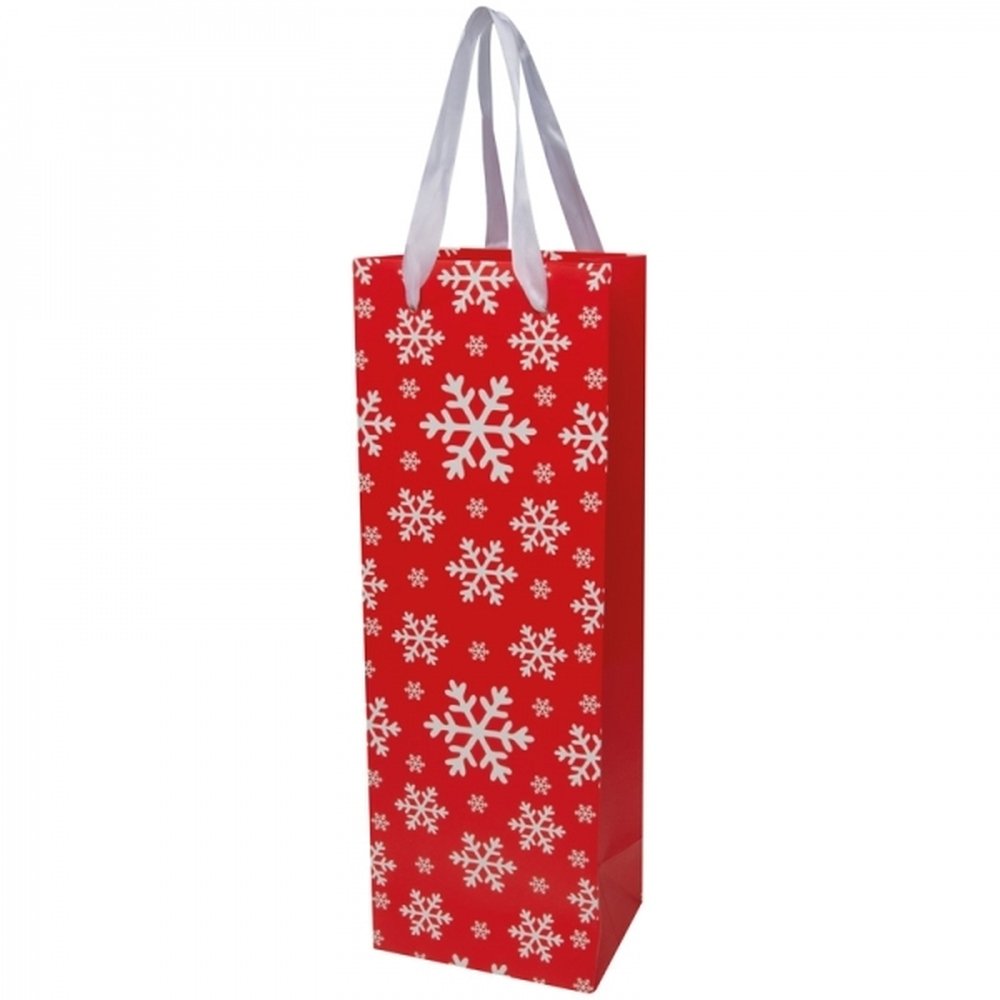 Elegancka torba świąteczna na wino LAPLAND z logo - Torby papierowe z nadrukiem logo | VEBI - zdjęcie 2
