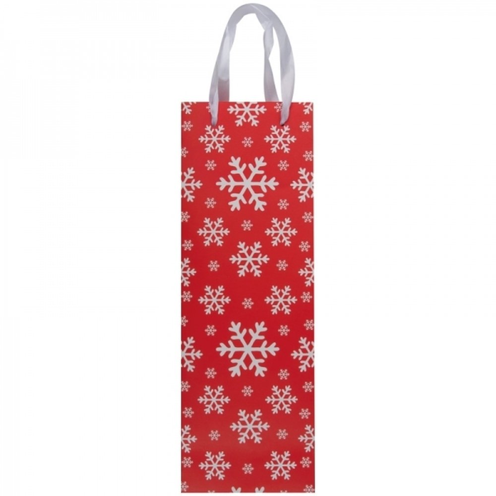 Elegancka torba świąteczna na wino LAPLAND z logo - Torby papierowe z nadrukiem logo | VEBI - zdjęcie 4