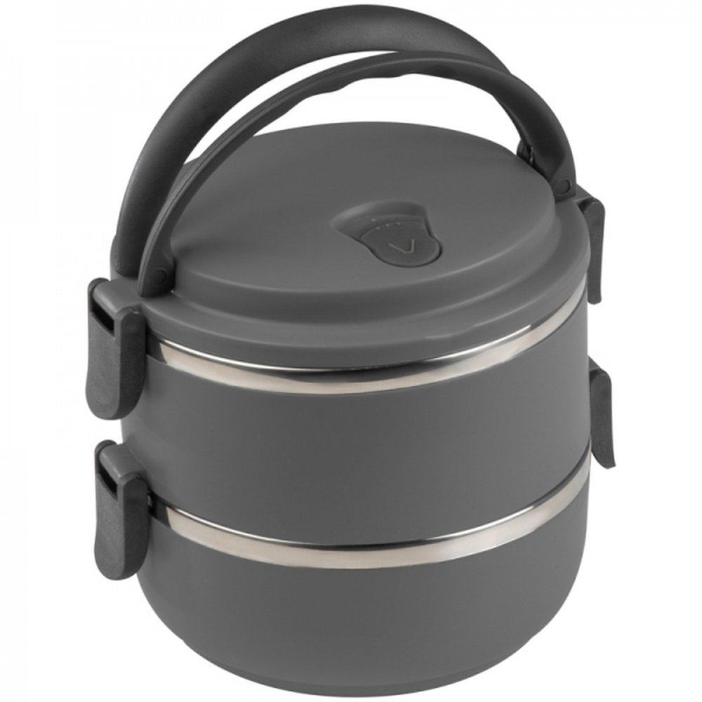 Stalowy lunch box HOME z przegrodami - pojemnik na żywność - zdjęcie 3