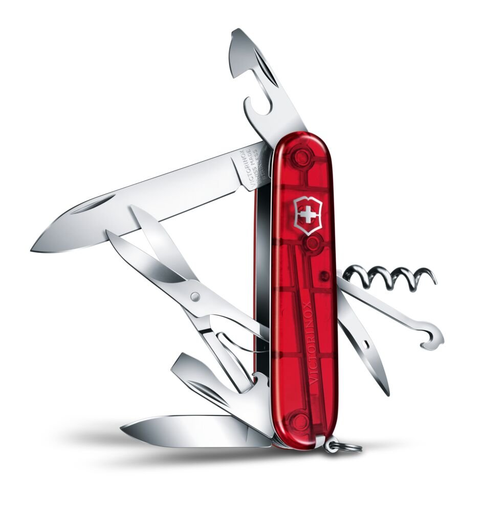 Scyzoryk Victorinox Climber - 15 funkcji w przezroczystej obudowie - Noże i scyzoryki z nadrukiem logo | VEBI - zdjęcie 3