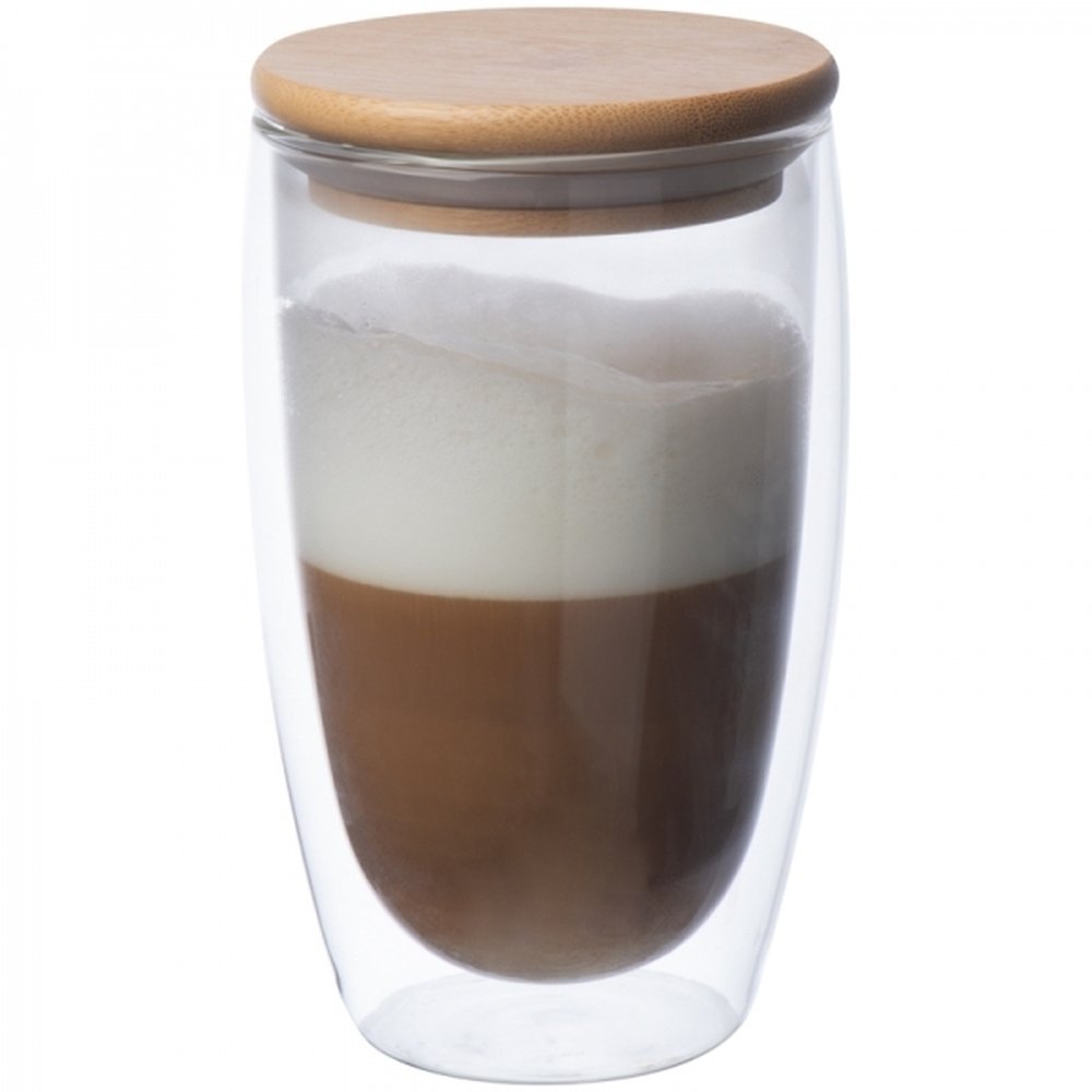 Szklanka termiczna ZAKOPANE 500ml z bambusową pokrywką - Kubki z nadrukiem logo | VEBI - zdjęcie 3