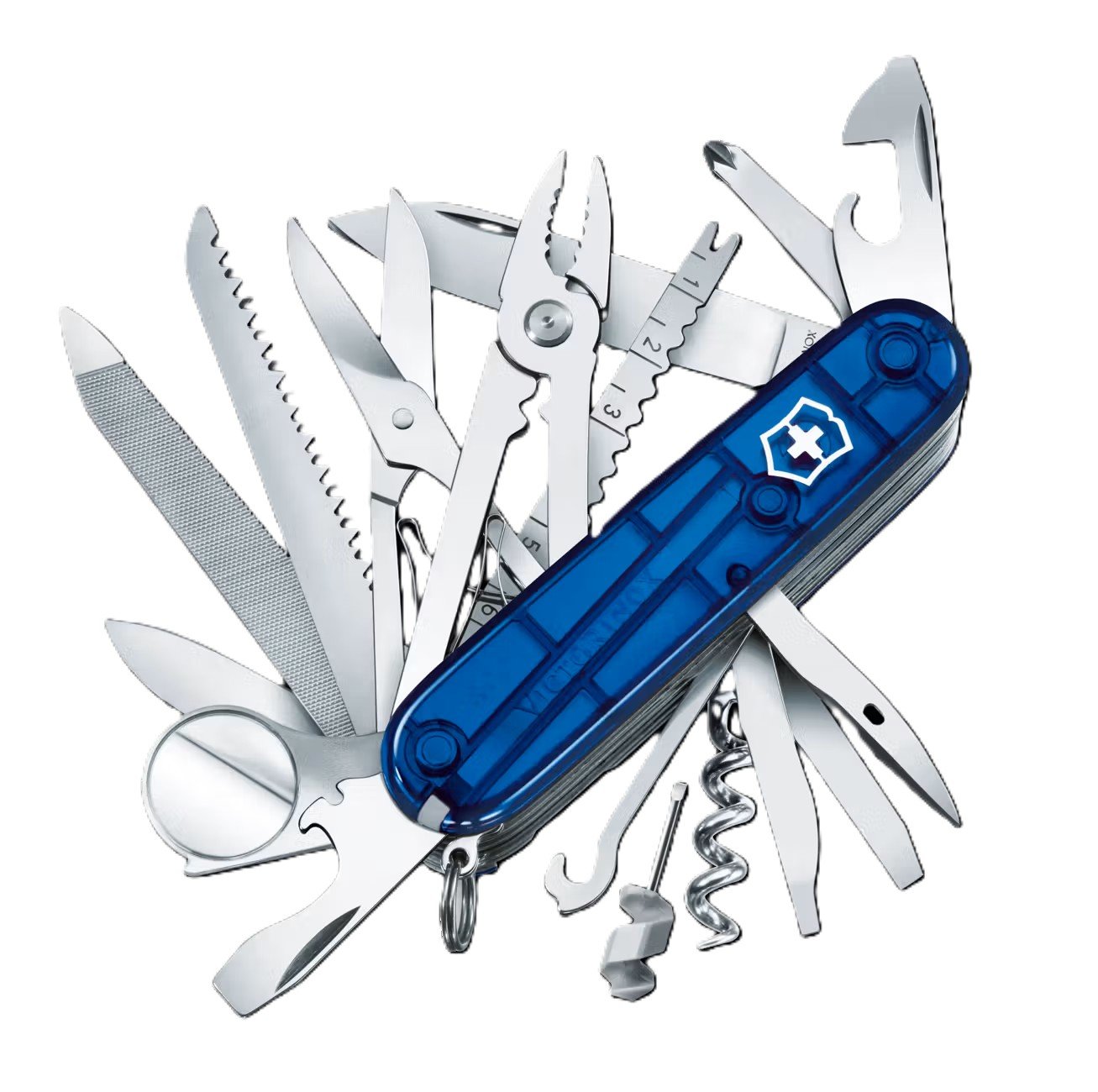 Szwajcarski scyzoryk SwissChamp 33 narzędzia - transparentny Victorinox - Noże i scyzoryki z nadrukiem logo | VEBI - zdjęcie 6
