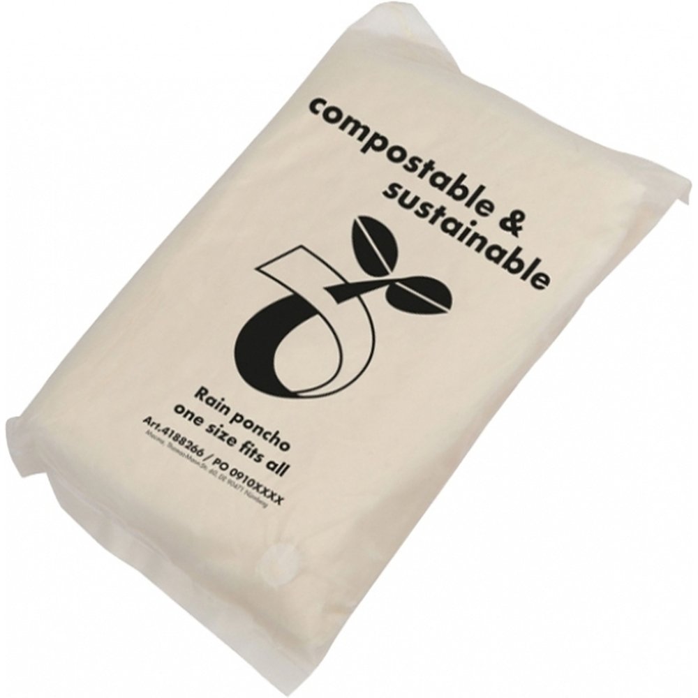Biodegradowalne poncho przeciwdeszczowe FLEURUS z pokrowcem