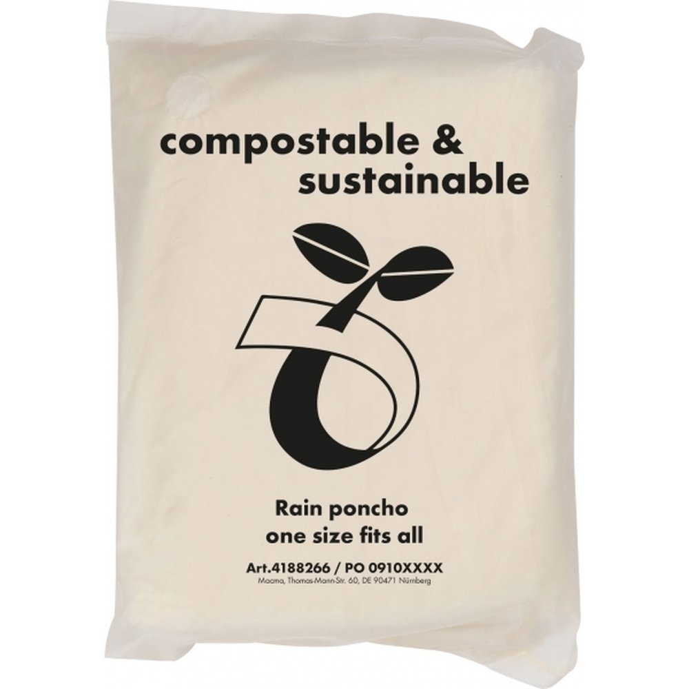 Biodegradowalne poncho przeciwdeszczowe FLEURUS z pokrowcem - zdjęcie 3