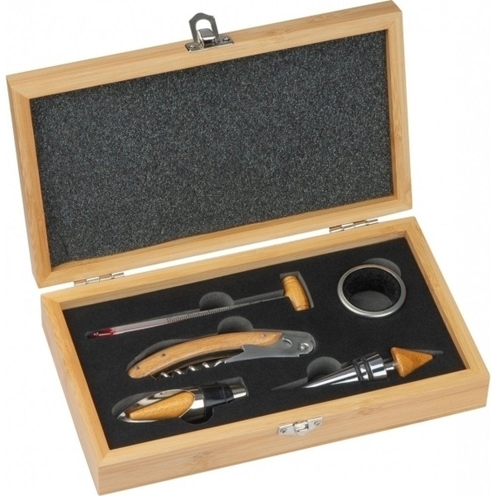 Drewniany zestaw akcesoriów do wina GROSSETO
