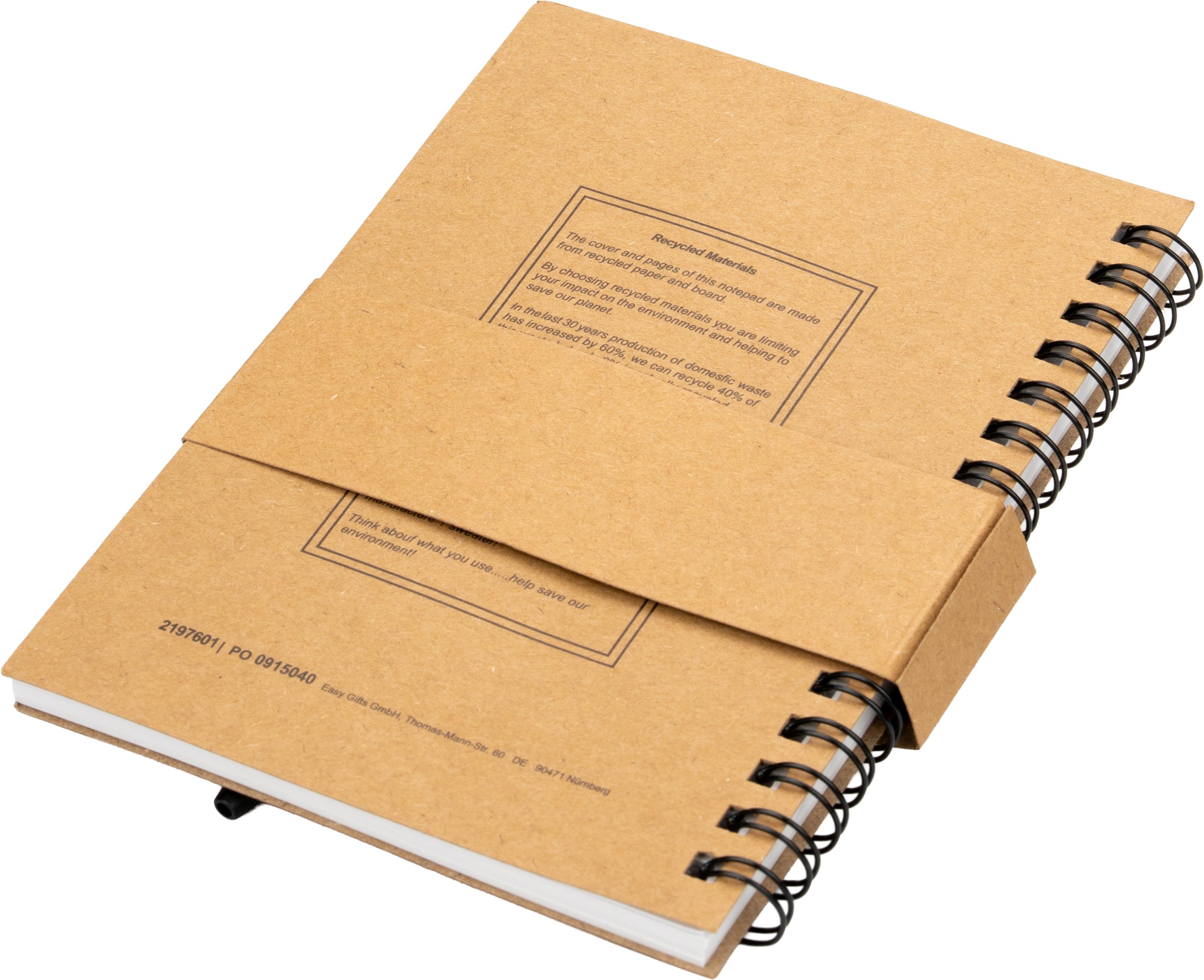 Ekologiczny notes A6 z długopisem - zestaw z recyklingu - zdjęcie 5