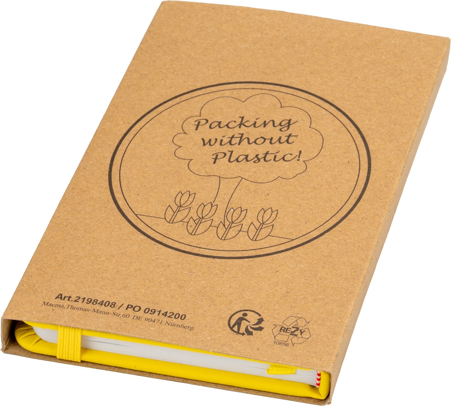Notes A6 z gładkimi kartkami LUBECK - 190 stron z gumką - Notatniki i notesy z nadrukiem logo | VEBI - zdjęcie 50
