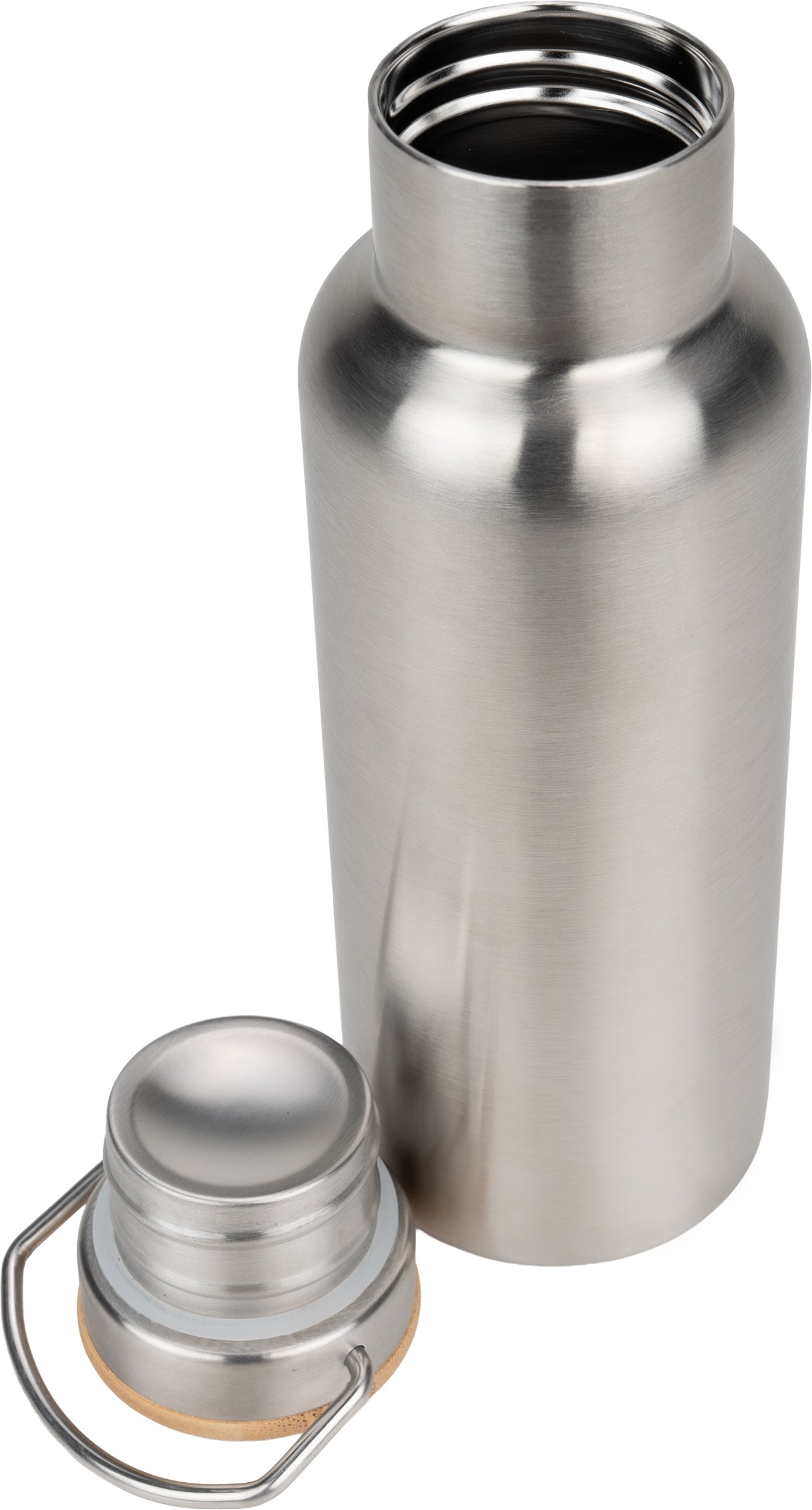 Stalowa butelka termiczna z bambusowym wieczkiem 750ml - zdjęcie 2