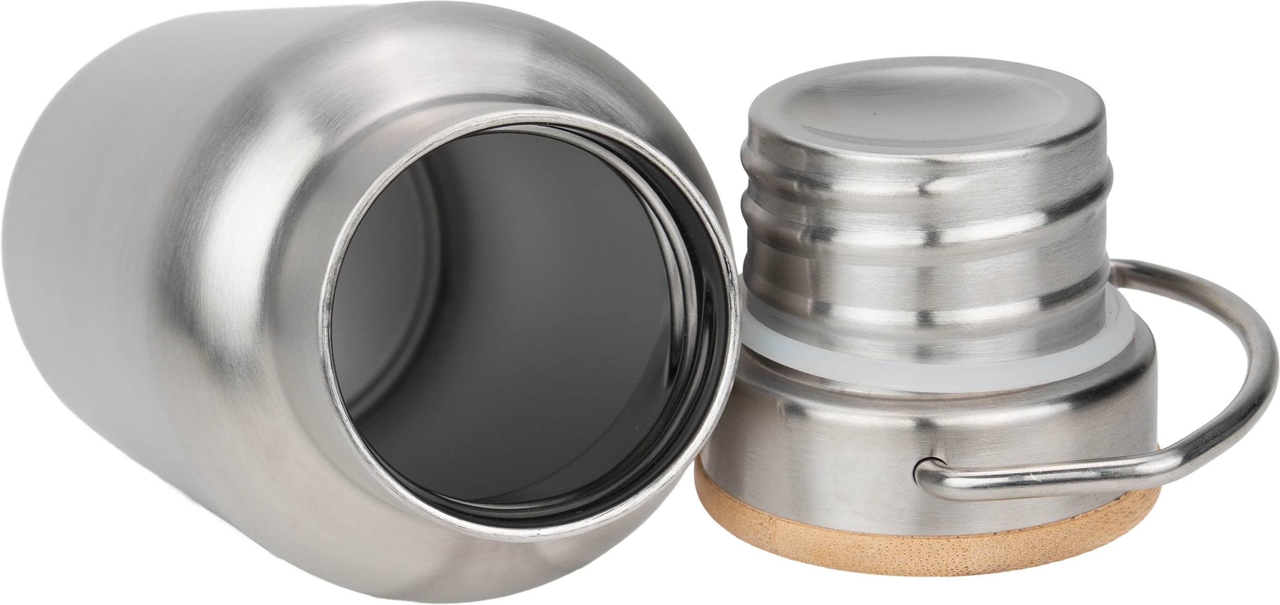 Stalowa butelka termiczna z bambusowym wieczkiem 750ml - zdjęcie 5