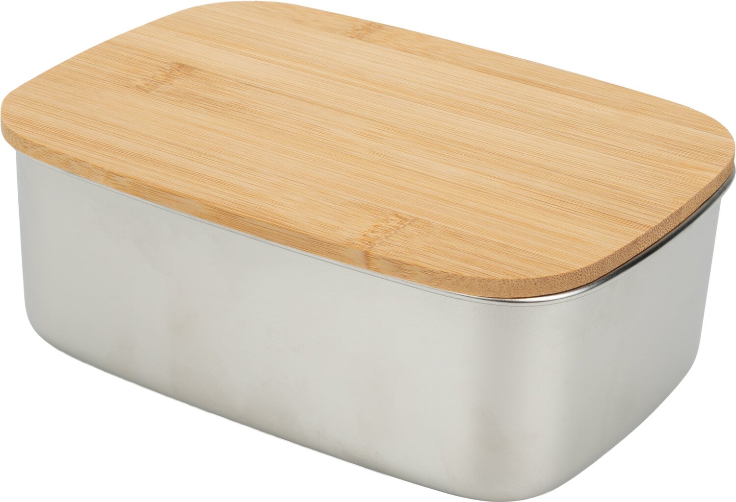 Stalowy lunch box z bambusowymi sztućcami 1000ml DIEST - Pojemniki na żywność z nadrukiem logo | VEBI - zdjęcie 3