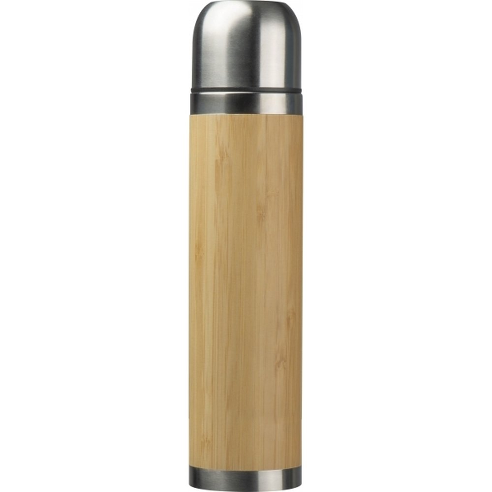 Termos bambusowy FLORENVILLE 400ml z kubkiem i paskiem - Termosy z nadrukiem logo | VEBI - zdjęcie 2