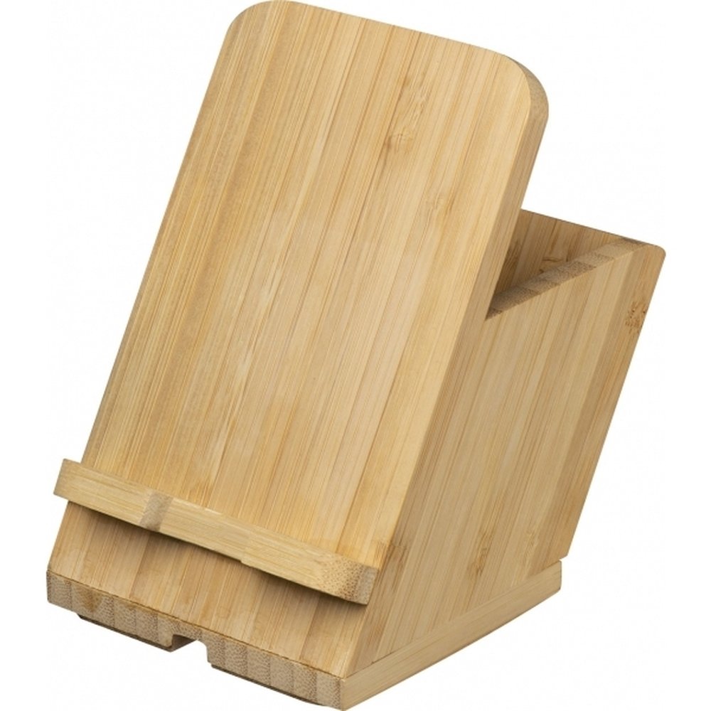 Bambusowy organizer na telefon FREDERICTON z miejscem na przybory - zdjęcie 3