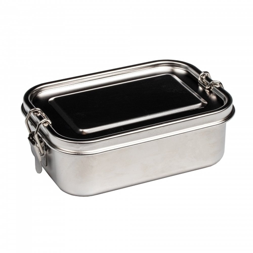 Stalowy lunch box 700 ml z pokrywką szczelną SINT-TRUIDEN - Pojemniki na żywność z nadrukiem logo | VEBI - zdjęcie 2