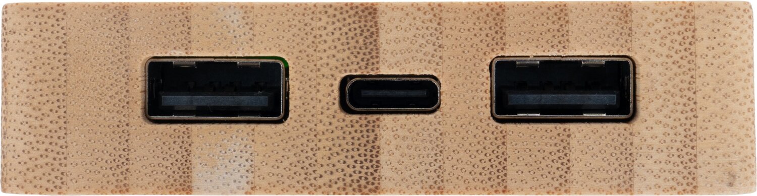 Bambusowy power bank solarny 8000 mAh BAKERSFIELD - Power banki z nadrukiem logo | VEBI - zdjęcie 9
