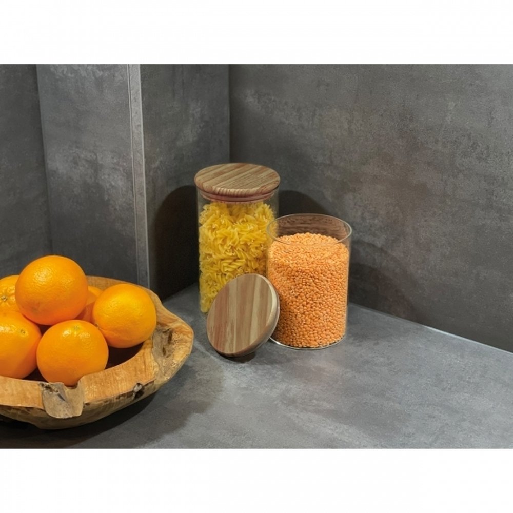 Szklany słoik z bambusowym wieczkiem ONTARIO 1000ml - zdjęcie 5