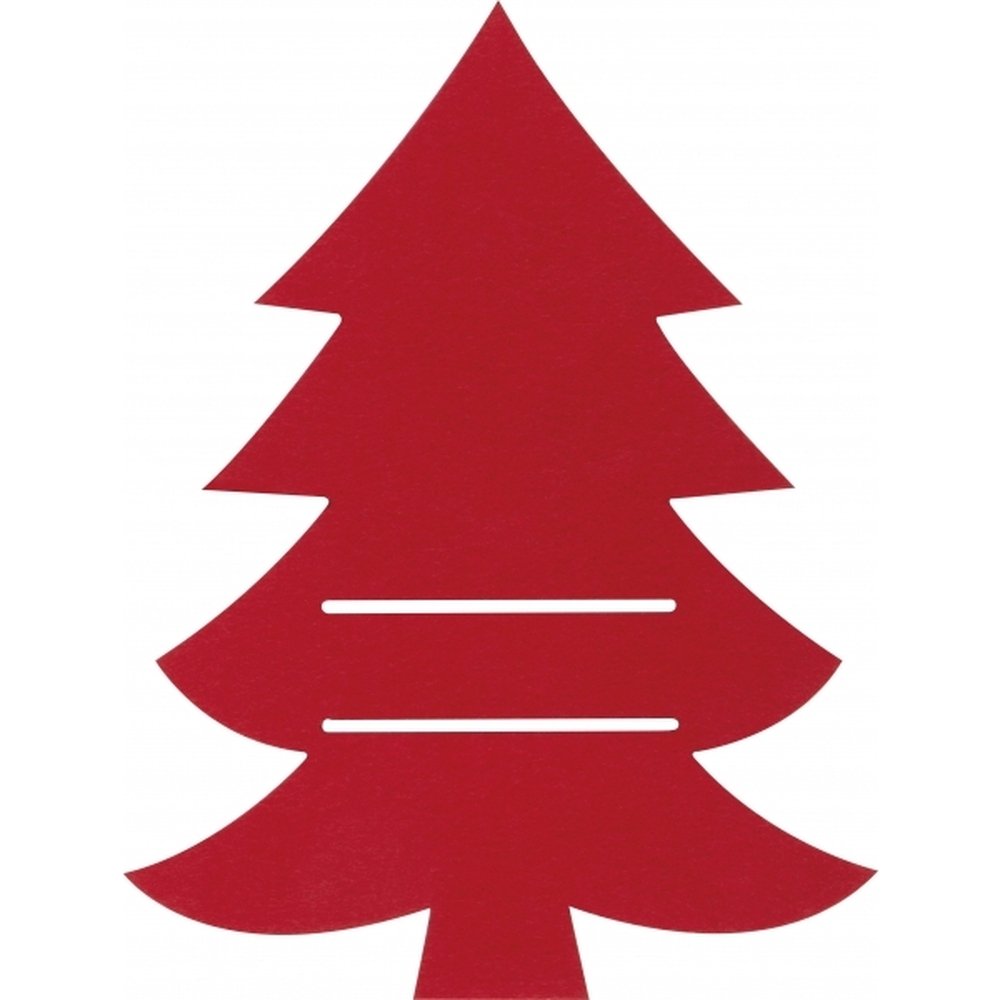 Świąteczne podkładki filcowe pod sztućce w kształcie choinki - zdjęcie 2