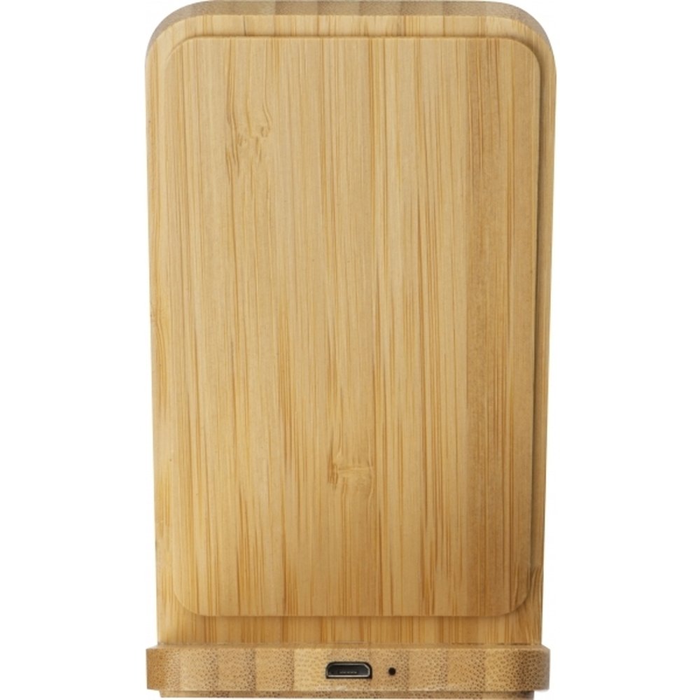 Bambusowy stojak z ładowaniem bezprzewodowym GALWAY - zdjęcie 2