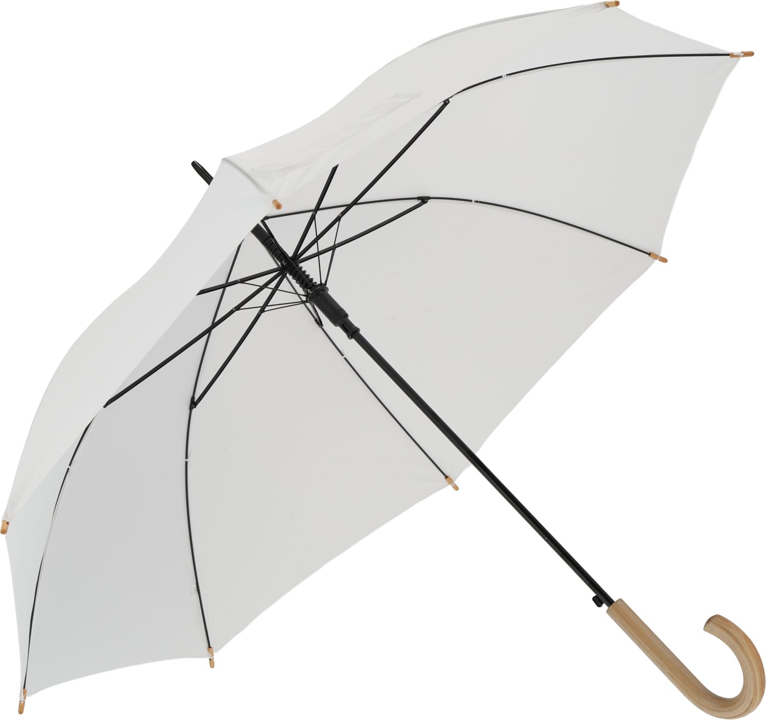 Parasol automatyczny STOCKPORT z drewnianą rączką 105 cm - Panel od 100 do 110 cm z nadrukiem logo | VEBI