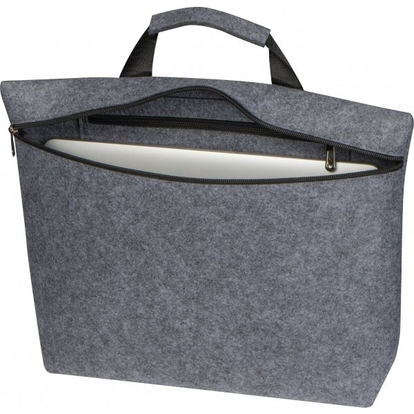 Torba na laptopa z filcu RPET LUGANO - ekologiczna i funkcjonalna - Torby i plecaki na laptopy z nadrukiem logo | VEBI - zdjęcie 2